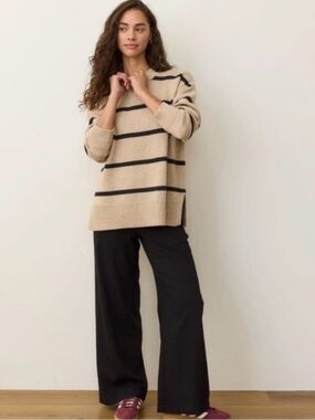 Marine Layer Black Elastic-Waist Pants Casual Everyday Loungwear Size Medium